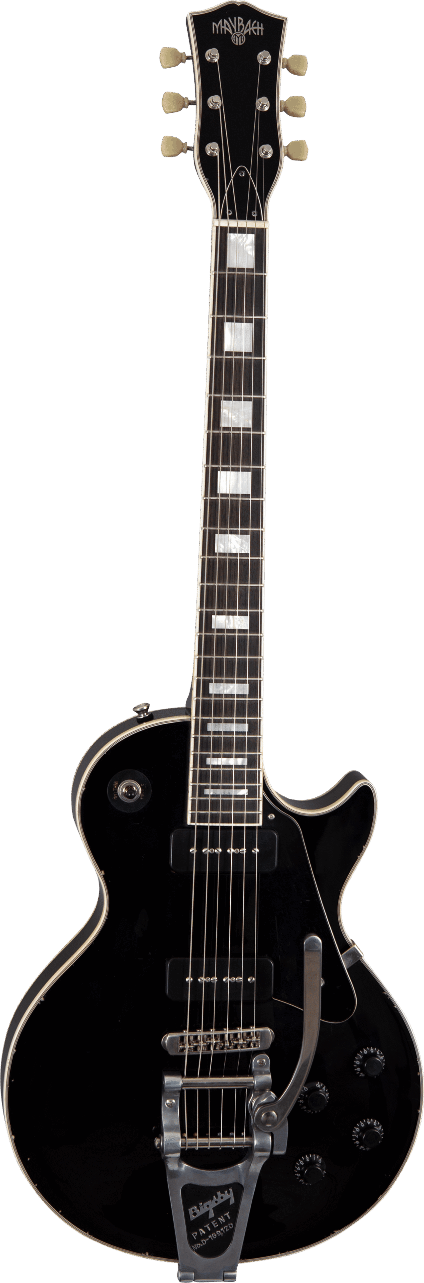 LESTER-BLACK-VELVET 54 BIGSBY - GUITARRA ELECTRICA MAYBACH TIPO LP CUSTOM SHOP AGED CON P90 Y PUENTE BIGSBY