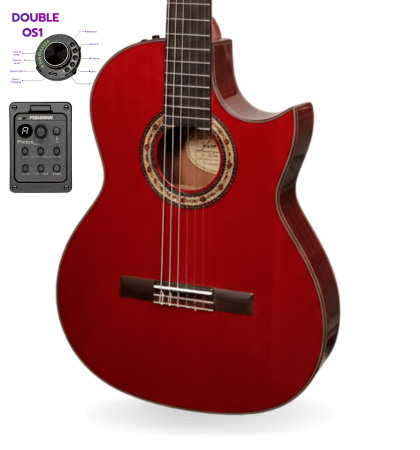 guitarra modesto malla flaca cut roja