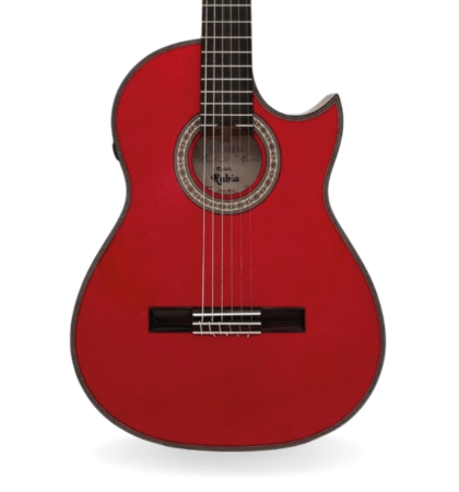 guitarra modesto malla rubia cut roja